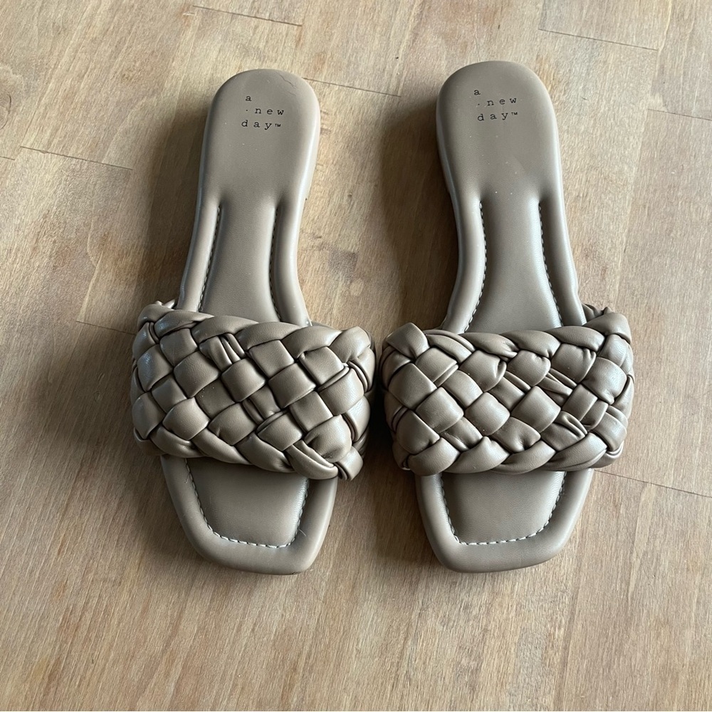 a new day Woven Slide Sandals in Beige